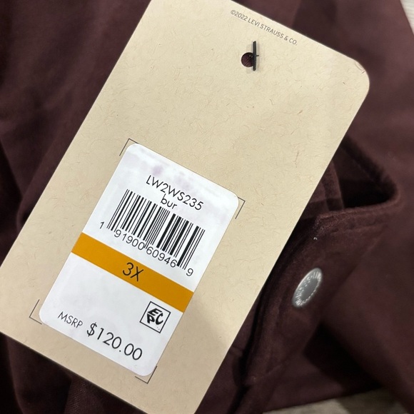 NWT Levi’s Brown Snap Faux Suede Vintage Trucker Jacket 3X - Picture 10 of 11